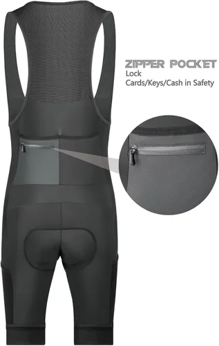 Vista 3 de CEROTIPOLAR Cycling Bibs Men, Long Riding Pad Bicycle Biking Bib Shorts UPF50+