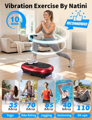 Vista 6 de Placa de vibración de cuerpo entero para drenaje linfático, 990 niveles de Rojo