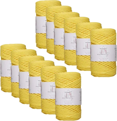 Vista 96 de Makromecity, Cordón de macramé de un solo hilo de 3 mm x 100 yardas (300 pies) de 3 mm de cordón de algodón azul bebé para arte y manualidades