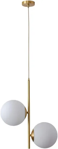 Vista 8 de Mini lámpara colgante de globo de vidrio blanco leche, acabado de latón dorado con cable dorado, E26 de 5.9 pulgadas, bola de vidrio de granja