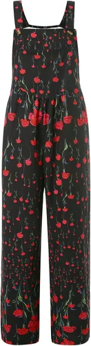 Vista 5 de EWODOS Overol con estampado floral para mujer, overol suelto con peto, pantalones holgados casuales, pantalones bohemios de pierna ancha