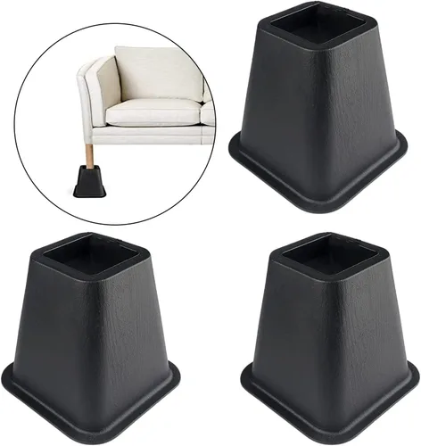 Vista 8 de Elevadores de cama resistentes de 6 pulgadas con base estable, elevadores portátiles para muebles, juego de 4 para sofá, mesa, escritorio