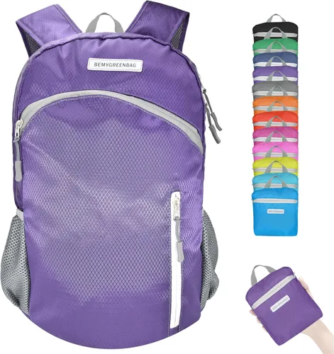 Vista 7 de Mochila impermeable plegable 35L para viajes de deportes al aire libre dentro del compartimento de ropa mojada plegable para múltiples