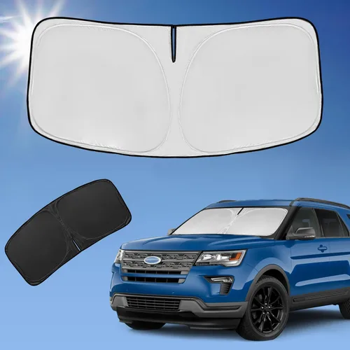 Vista 33 de Parasol de 4 capas para parabrisas, ajuste personalizado, tela 240T