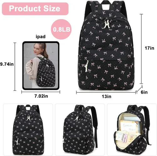 Vista 28 de Bluboon Juego de mochila para adolescentes, mochila escolar para niñas, lonchera y lápices, bolsas para estudiantes, 3 en 1