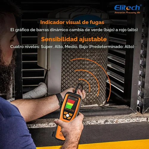 Vista 4 de Elitech Detector de fugas de refrigerante infrarrojo ILD-200 max Detección de fugas HVAC/R de alta precisión, vida útil del sensor de 10 años