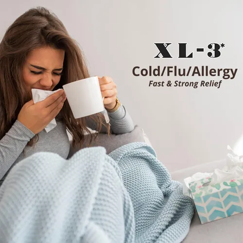 Vista 9 de XL-3 Xtra Cold and Cough Medicine, Medicamento antigripal de gran ayuda en el alivio de la Tos, Fiebre, Congestión Nasal, Dolor, Escurrimiento
