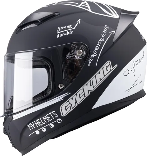Vista 13 de Casco de motocicleta de cara completa, aprobado por DOT, casco de bicicleta de calle para adultos, hombres y mujeres, carcasa de ABS con visera