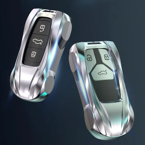 Vista 5 de Supercar Style - Funda de metal para llave remota sin llave para Audi A6 A7 A8 Q8 SQ8 E-Tron S6 S7 RS6 Q7