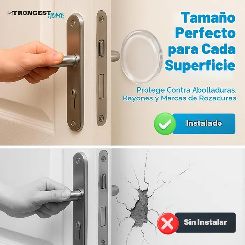Vista 5 de STRONGEST HOME - Topes de puerta grandes de 3.15 pulgadas, protector de Transparente