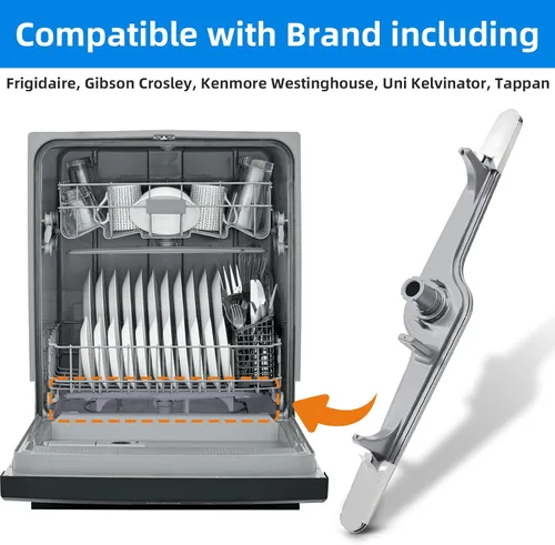 Vista 8 de 154568002 Conjunto de brazo de lavado inferior para lavavajillas, inferior para brazo rociador de lavavajillas Frigidaire -Reemplaza 154568001