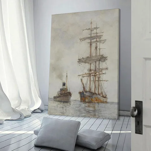 Vista 3 de Towing-Henry Scott Tuke Posters Art Print Wall Photo Paint Poster Hanging Picture Family Bedroom Decor Gift 12x18inch(30x45cm)