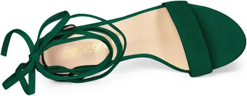 Vista 5 de Allegra K - Sandalias de tacón alto con cordones para mujer
