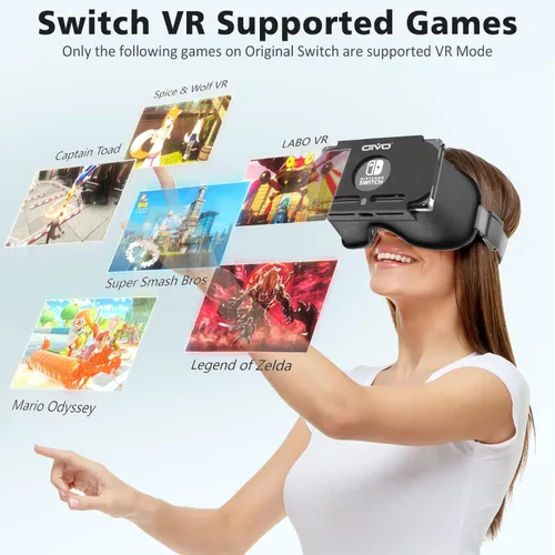 Vista 3 de Auriculares Switch VR compatibles con Nintendo Switch y OLED actualizados con lentes HD ajustables lentes de realidad virtual