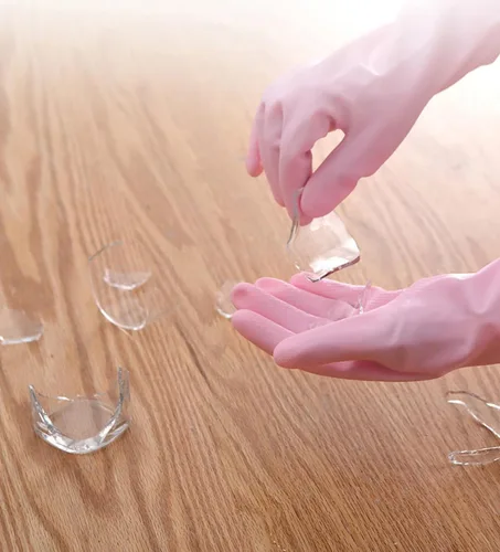 Vista 6 de RARITYUS Guantes de limpieza de cocina para el hogar, guantes de puño largo antideslizantes con forro de algodón impermeable