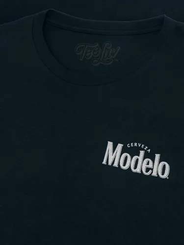 Vista 4 de Tee Luv Men's Cerveza Modelo 25 Double Sided Beer Brand T-Shirt