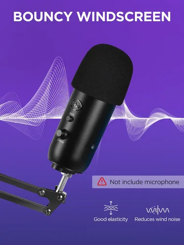 Vista 8 de InnoGear Soporte de micrófono para Blue Yeti, soporte de micrófono de servicio pesado con pantalla antiviento de micrófono y filtro pop de micrófono