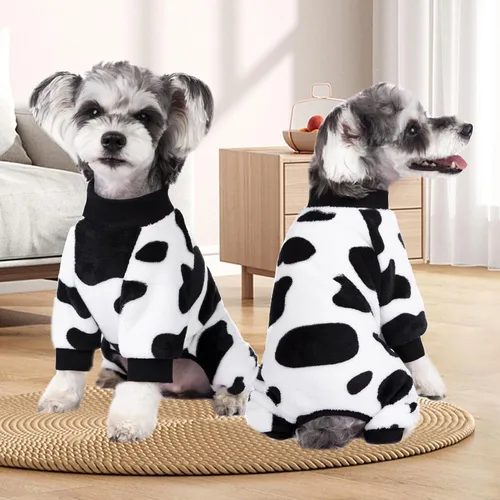 Vista 2 de Pijamas para perros pequeños, mameluco de invierno para perro, overol de terciopelo cálido, overol para cachorros, ropa de invierno para perros