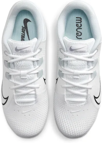 Vista 4 de Nike Hyperdiamond 4 Pro Metal Softball Cleats White Black