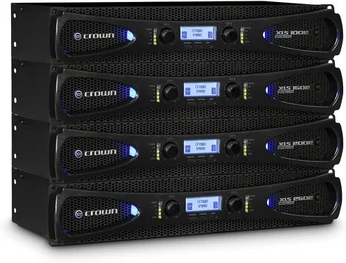 Vista 2 de Amplificador de potencia profesional de dos canales Crown XLS1502 Class D DriveCore con DSP, filtros de paso de banda y limitadores de pico.