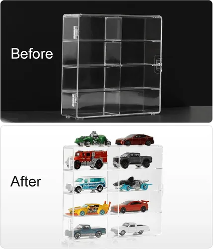 Vista 3 de Vitrina acrílica para autos de juguete y autos de caja de cerillas - 32 ranuras (extra grande)