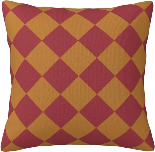 Vista 31 de Aspen - Fundas de almohada doradas y azul princesa a cuadros retro para sofá, fundas de cojín decorativas para decoración del hogar, habitación
