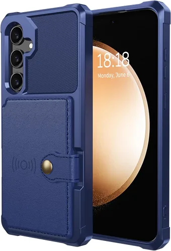 Vista 90 de Funda para Samsung Galaxy S21 Ultra con tarjetero, compatible con soporte magnético para automóvil, resistente a los golpes, resistente, suave, TPU