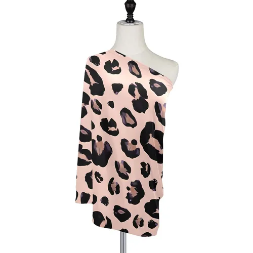 Vista 5 de Fundas de asiento de coche de leopardo rosa y negro, funda de lactancia materna, suave y transpirable, cobertura elástica, funda de cochecito