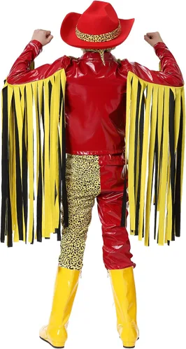 Vista 5 de Disfraz Macho Man Randy Savage para niños, Rojo