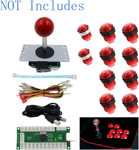 Vista 6 de 2-Player LED USB Encoder a Arcade Joystick y LED Arcade Botones para PC, MAME y Retro Pie