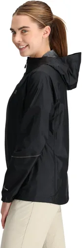 Vista 4 de Outdoor Research Chaqueta de lluvia de helio para mujer, color negro, S, Negro