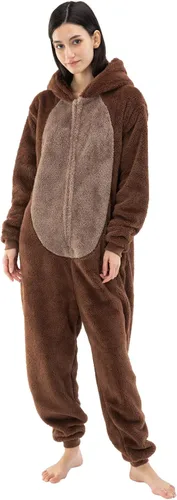 Vista 6 de COSUSKET Snug Fit Unisex Adult Onesie Pajamas, Flannel Cosplay Animal One Piece Halloween Costume Sleepwear Homewear