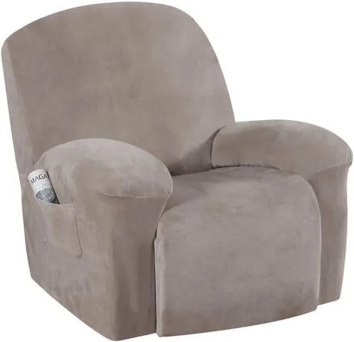 Vista 13 de H.VERSAILTEX Fundas elásticas para sillón reclinable, Funda para silla reclinable, Funda para sofá, 1 pieza, moderna, de terciopelo, elegante
