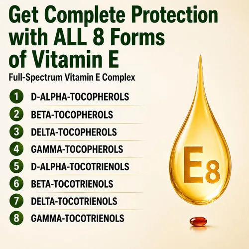 Vista 5 de NEW ROOTS HERBAL Cápsulas de vitamina E (400 UI), suplemento de vitamina E8 con los 8 tocoferoles y tocotrienoles para mujeres y hombres