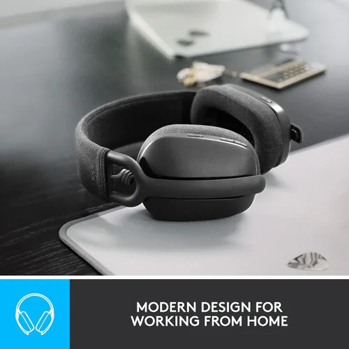 Vista 2 de Auriculares Logitech Zone Vibe 100 inalámbricos ligeros sobre la oreja con cancelación de ruido y micrófono, auriculares avanzados Bluetooth