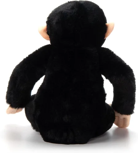 Vista 4 de The Petting Zoo Peluche de chimpancé, regalos para niños, animales salvajes del zoológico Onez, juguete de peluche de chimpancé de 12 pulgadas