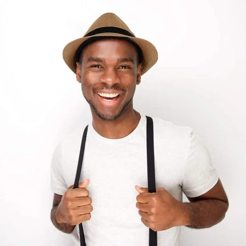 Vista 6 de WESTEND Fedora unisex de ala corta Sombreros para hombres y mujeres + sombreros de paja Fedora sombreros de malla refrescante, sombreros de Fedora