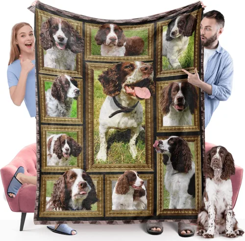 Vista 13 de Manta de perro Cocker Spaniel para niños, bonita manta de franela suave y acogedora para niñas y niños, mantas para bebés y niños pequeños