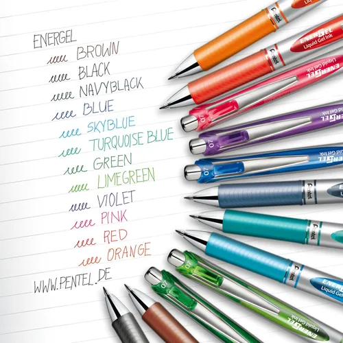 Vista 3 de Pentel EnerGel - Bolígrafos de tinta de gel con punta de clic 0.014 in (BL77-S)
