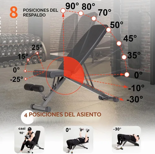 Vista 3 de BARWING Adjustable Foldable Portable Weight Bench for Home Gym,700-800LBS Flat Incline Decline Workout Bench for Full Body Workout Easy Assembly for
