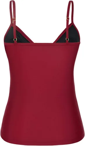 Vista 4 de Hilor Tankini para mujer con volantes fruncidos y cuello en V