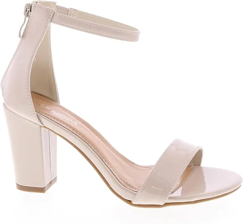 Vista 37 de TOP MODA Hannah-1 - Sandalias de tacón alto con tira en el tobillo elegantes, suela antideslizante, para boda, fiesta, baile de graduación Beige