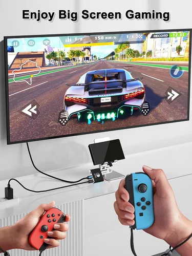 Vista 2 de Dnkeaur Switch Dock for Nintendo Switch & OLED, Switch Docking Station for TV, Nintendo Switch Base Accessories, Portable Switch Travel Dock, USB C