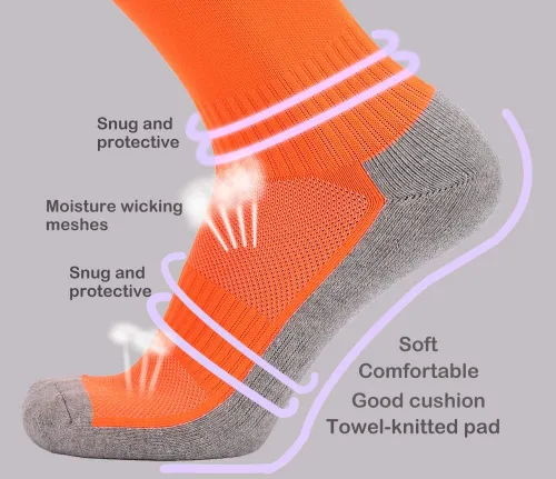 Vista 5 de Calcetines altos hasta la rodilla para hombre y mujer, de algodón, cómodos, multicolor (3 pares)