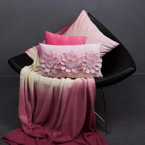 Vista 7 de JWH - Funda de almohada de flores 3D, terciopelo, rosa brillante, 12 x 20 pulgadas Acento decorativo de girasol, diseño floral lumbar, cama