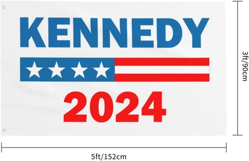 Vista 3 de Kennedy - Bandera para el presidente Robert Kennedy 2024, bandera de salvar Estados Unidos 2024, bandera anti Biden, bandera demócrata, bandera de 3