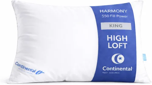 Vista 17 de Continental Bedding Harmony White Goose Down Pillow 550 Fill Power Medium Loft 100% algodón 300 hilos Shell tamaño estándar 1 paquete fabricado