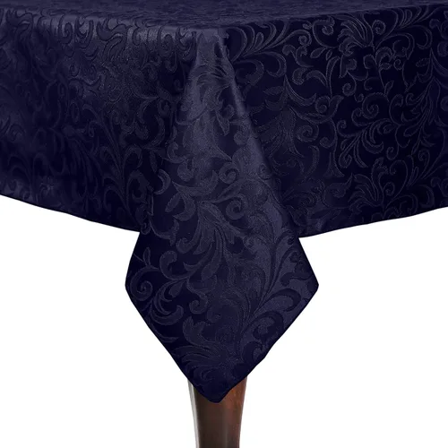 Vista 3 de Ultimate Textile Somerset - Mantel rectangular de damasco (60 x 144 pulgadas), color negro