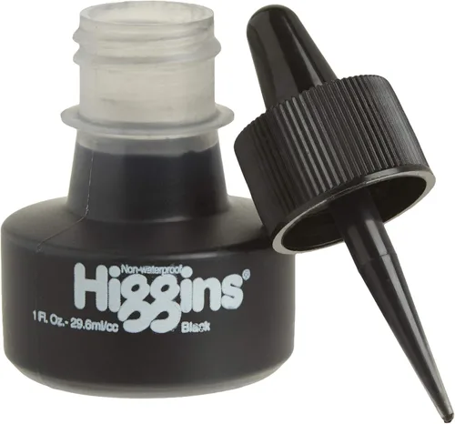 Vista 4 de Higgins Tinta de dibujo pigmentada, negra, botella de 1 onza (44021)