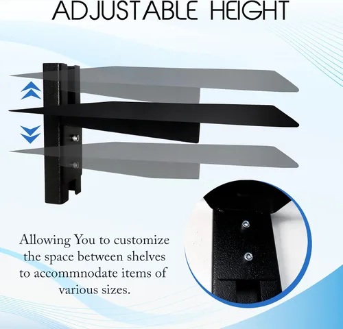 Vista 3 de FEBTECH Estante de pared flotante de metal, soporte resistente para proyectores, reproductores de DVD, consolas de juegos y accesorios de TV